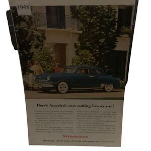 Vintage 1948 Studebaker America’s Cost Cutting Luxury Car Ad Advertisement
